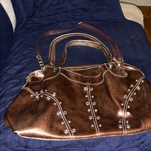 Kathy van Zeeland sequin and stud large crossbody